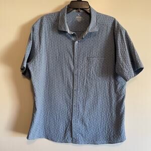 Kuhl Men's XL Provok Short Sleeve Button Up Blue-Gray Outdoor Hiking Trail Shirt